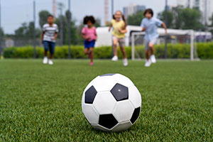 Totografía del taller de futbol en el Colegio Oliverio Cromwell